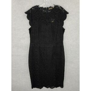 Miusol Dress Women Sz XL Black Lace Lined Career Cocktail Party